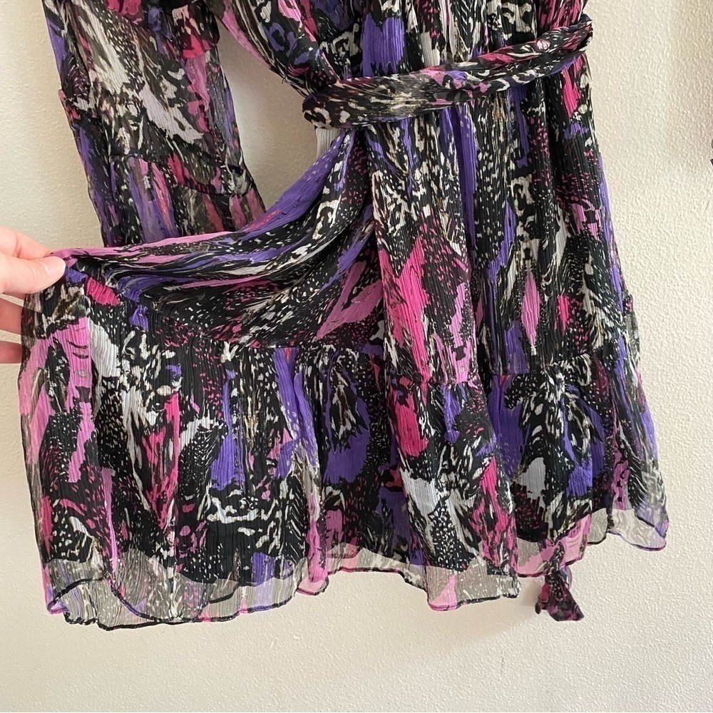 IRO Clash Sheer Ruffle Dress Purple - Picture 15 of 17